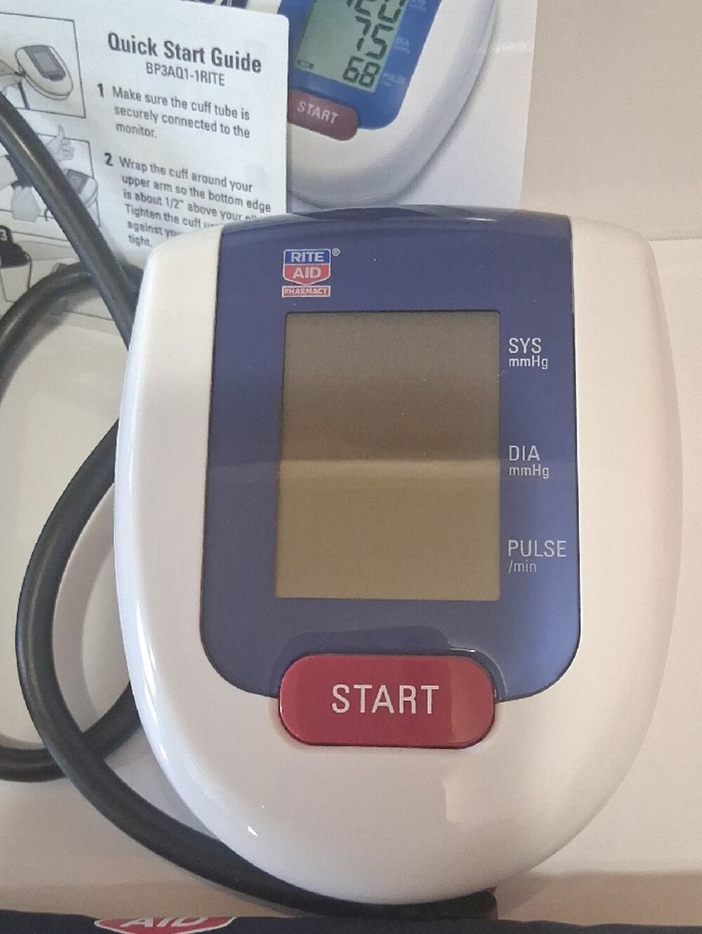 Health Care Blood Pressure Cuff Monitor - White and Blue - Picture 2 of 6